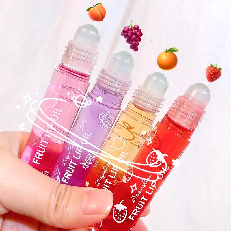 1Pcs Fruit Lip Gloss Transparent Lip Oil Moisturizing Reducing Lip Lines Nourishes Lips Long-Lasting Liquid Lip Cosmetics