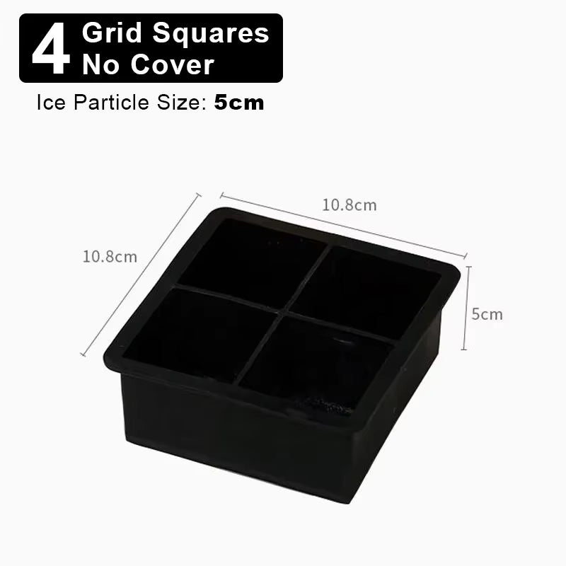 4/6/8/15Grids Silicone Ice Cube Molds Spherical Ice Cube Molds Ice Cream Ice Cube Making Machine Reusable Whiskey Ice Cube Molds